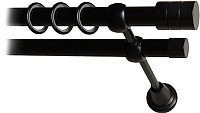 Карниз для штор Lm Decor Цилиндр 088 2р гладкий 25/19мм (черный матовый, 3.2м)