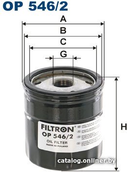 Масляный фильтр Filtron OP 546/2
