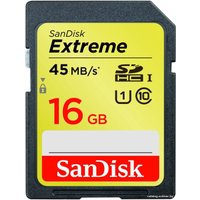 Карта памяти SanDisk Extreme SDHC UHS-I (Class 10) 16GB (SDSDX-016G-X46)