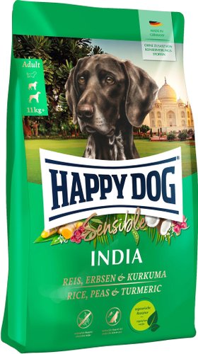 Сухой корм для собак Happy Dog Sensible India рис, горох и куркума 10 кг
