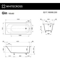 Ванна Whitecross Gin 180x80 0217.180080.200 (белый матовый)