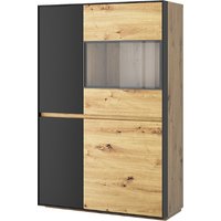 Шкаф-витрина Anrex Bosco 1V3D (дуб артисан/черный)