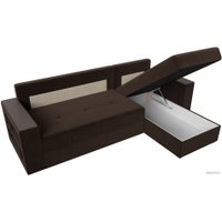 Угловой диван Лига диванов Дубай лайт правый 114164 (микровельвет коричневый)