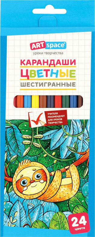 

Набор цветных карандашей ArtSpace Милые зверушки CP_41022 (24 цв)