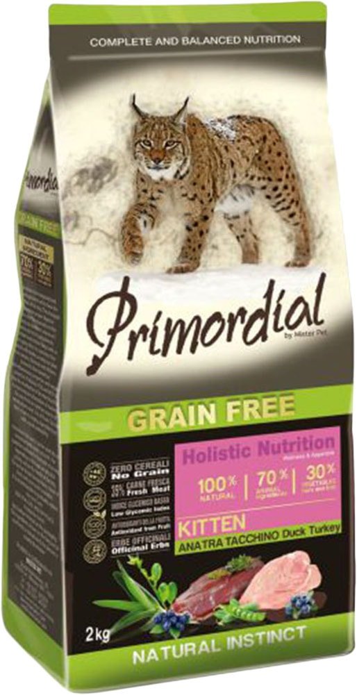 

Сухой корм для кошек Primordial GF Kitten Duck & Turkey (Утка и индейка для котят) 2 кг