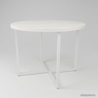 Кухонный стол Дабер 018 С18.10.1.10 (опора металл белый/древесина белая)