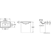  Roca Тумба с умывальником The Gap 70 ZRU9302878 + A327471000