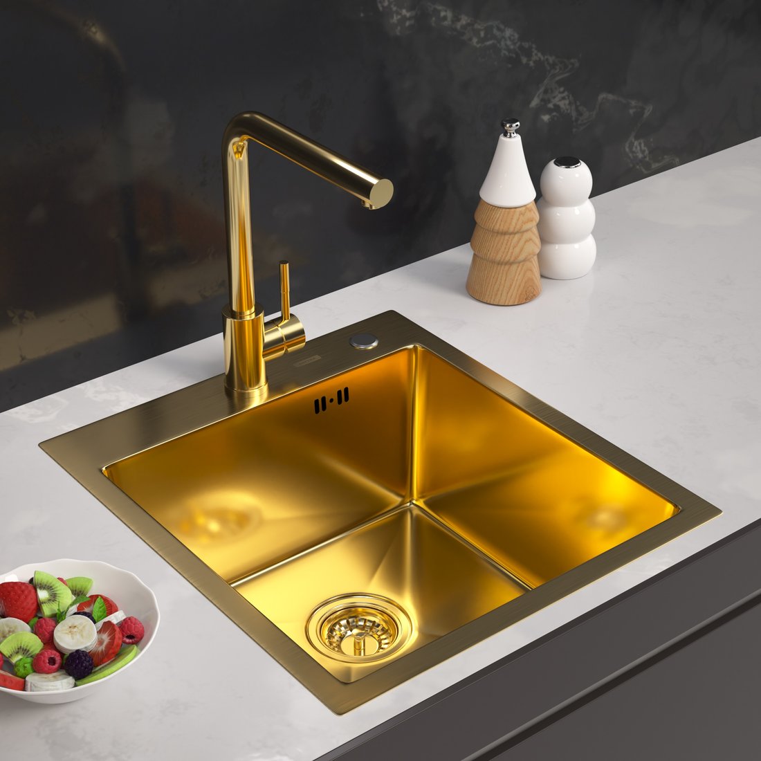 

Кухонная мойка ARFEKA ECO AR 450*500 GOLD PVD NANO