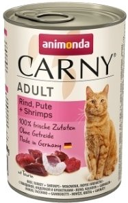 

Консервированный корм для кошек Animonda Carny Adult с говядиной, индейкой и креветками 0.8 кг