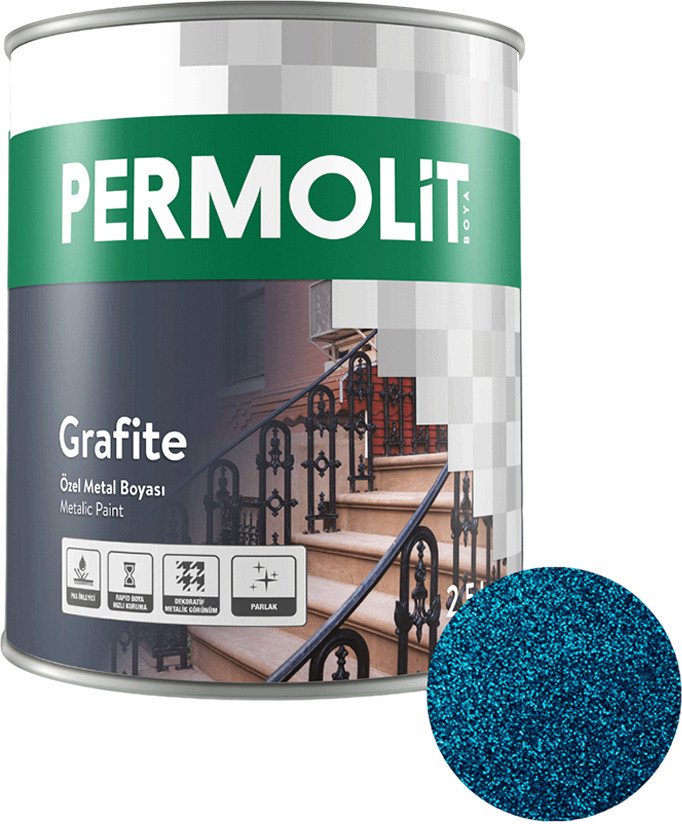 

Грунт-эмаль PERMOLIT Grafite антикоррозийная с эффектом металлик 1708 0.75 кг (темно-синий)