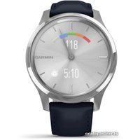 Гибридные умные часы Garmin Vivomove Luxe (серебристый/темно-синий)