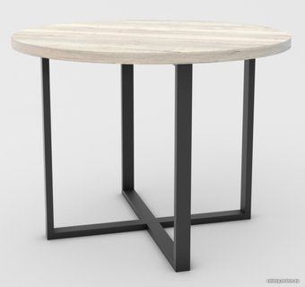 Кухонный стол Hype Mebel Раунд раздвижной 100x100 (черный/древесина белая)