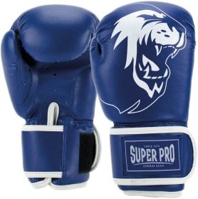 Боевые перчатки Super Pro Combat Gear Warrior SPBG110-60100 8 oz (синий)