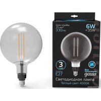 Светодиодная лампочка Gauss Filament G200 6W 330lm 4000К Е27 gray straight LED 1/6 154802205