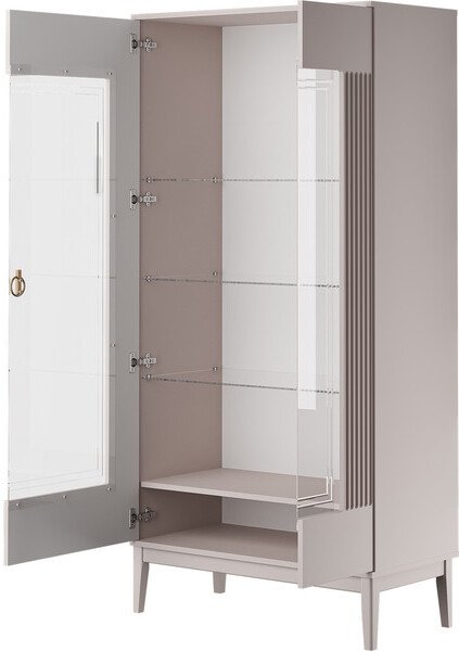 

Шкаф-витрина Bravo Мебель Фарго 2-дверный (персидский жемчуг/лак льняной)