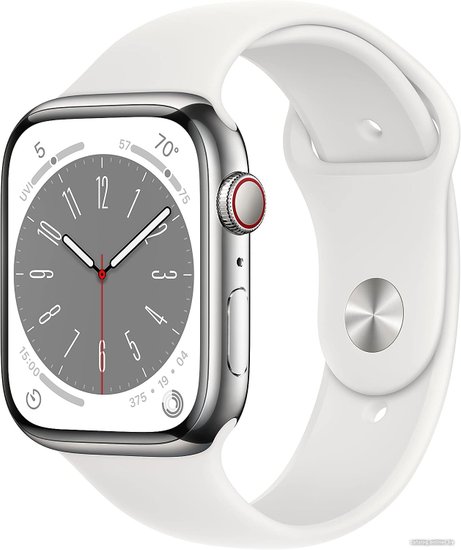 Apple Watch Series 8 45 мм (, srebrny/biały, /M + M/L)