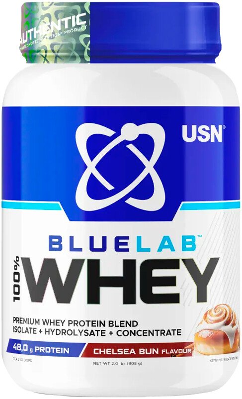 

Протеин сывороточный (изолят) USN BlueLab 100% Whey (908г, булочка челси)