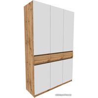 Шкаф распашной ЭлиГард Locarno 3 (дуб натуральный/белый) в Бресте