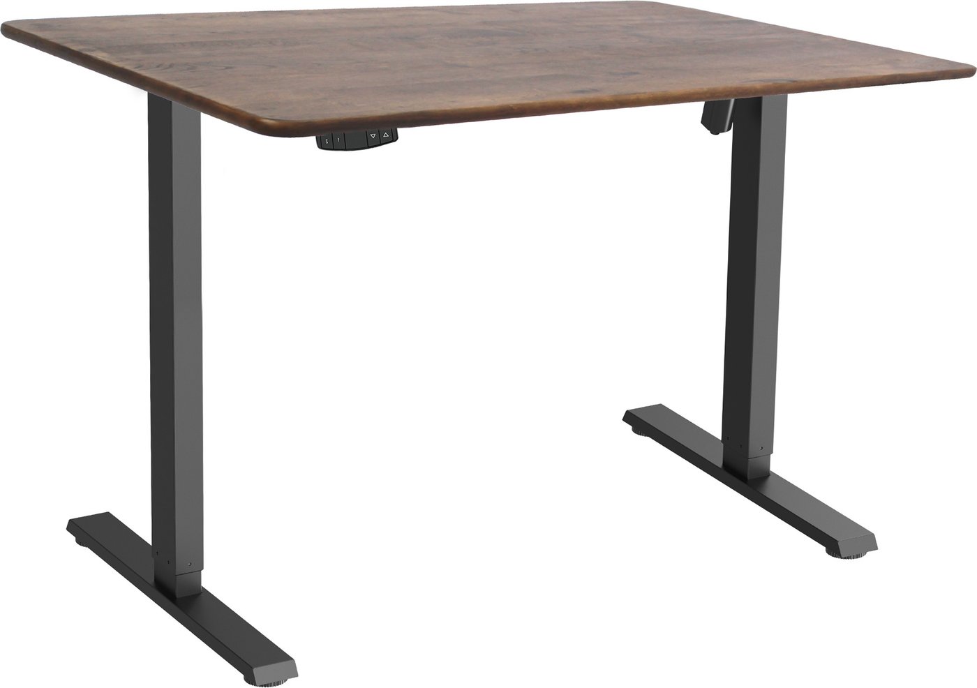 Стол с регулировкой высоты ErgoSmart Wooden Electric Desk Slim 1200х600х27мм (прямой край, дуб мореный/черный)