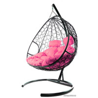 Подвесное кресло M-Group Для двоих 11450408 (черный ротанг/розовая подушка)