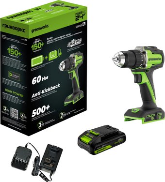 Дрель-шуруповерт Greenworks DD560 3708407CUA (с 1-им АКБ)