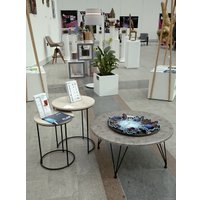 Журнальный столик Sheffilton SHT-CT7 (дуб беленый/черный муар)