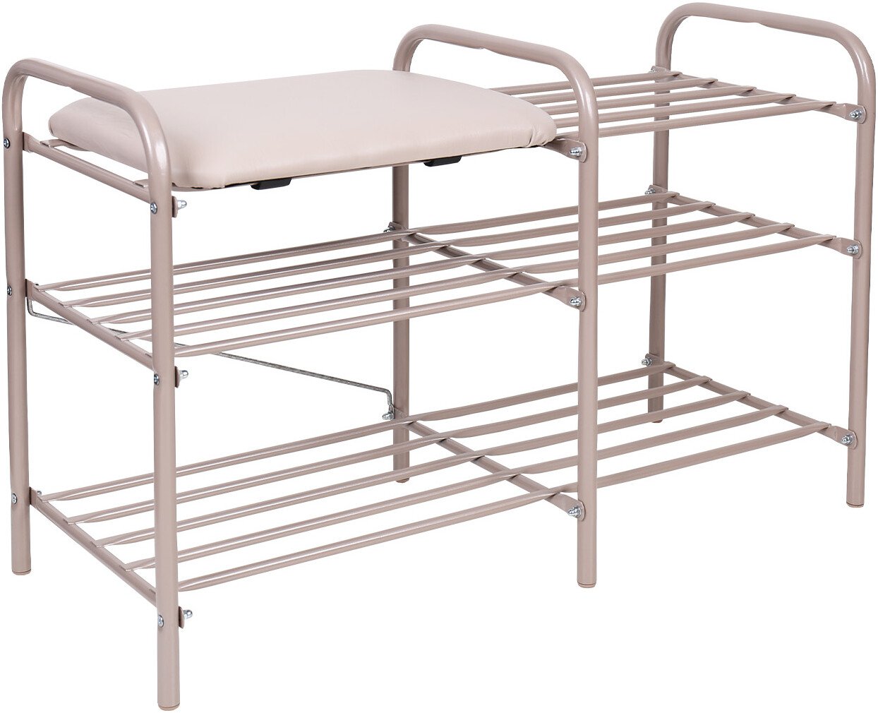 

Полка для обуви Nika ЭТЛ3-1/БЖ (слоновая кость/бежевый металлик)