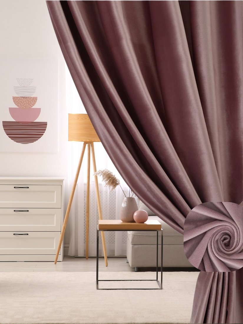 

Комплект штор Soft Lines Бархат 9102G-A25 (300x260, пыльная роза)