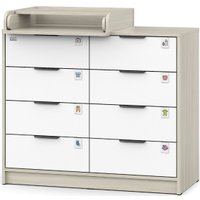 Детский комод Атон Мебель Zeus 1008 ЛДСП с шариковыми направляющими (шимо светлый/белый)