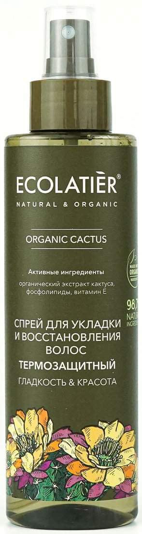 

Спрей Ecolatier Green Cactus Гладкость & Красота Термозащитный 200 мл