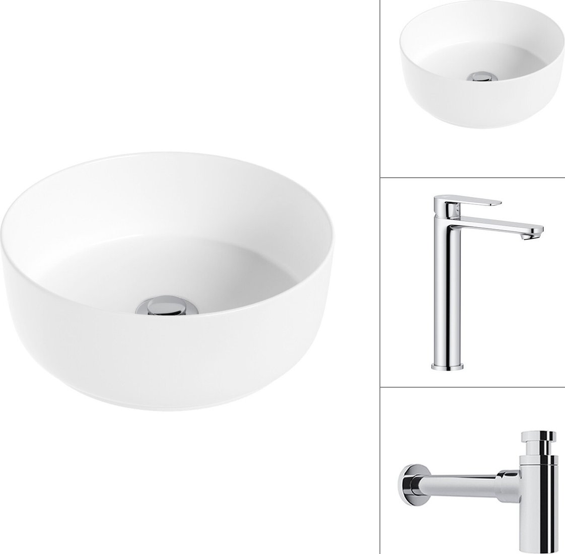 Умывальник Lauter 21499-31 + Moon 21СK81691C с сифоном 21635CH (хром)