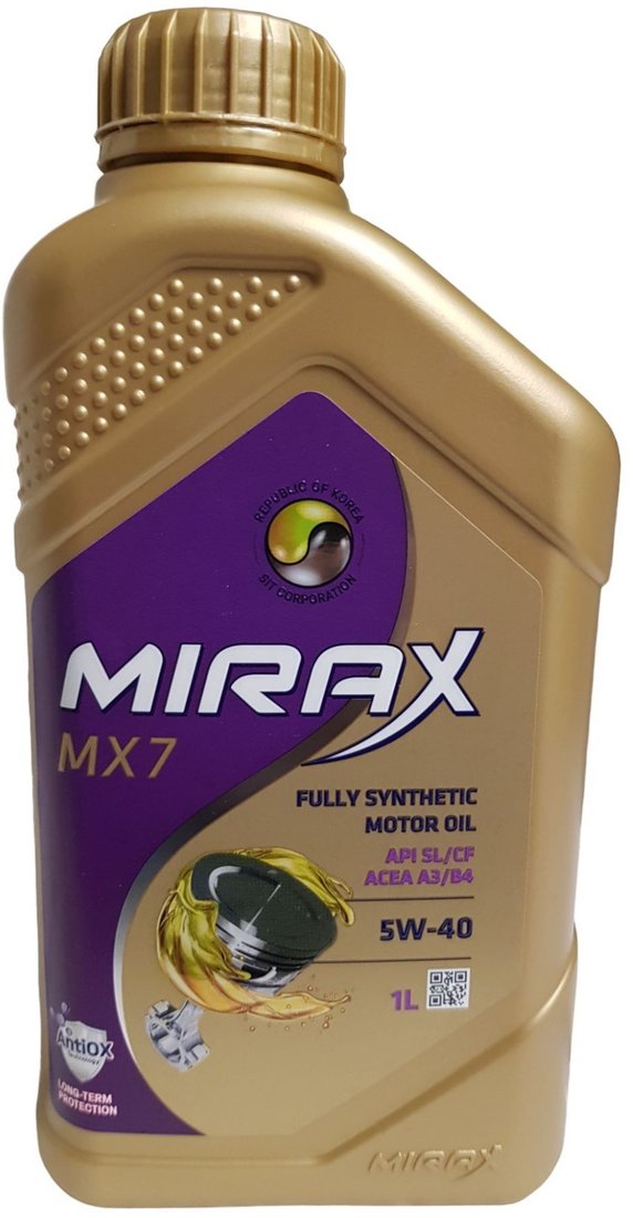 

Моторное масло Mirax MX7 5W-40 SL/CF A3/B4 1л