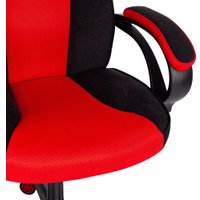 Игровое (геймерское) кресло TetChair Pilot флок/ткань (черный/черный/красный) в Солигорске