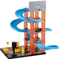 Детские автотреки, трассы Labalu 5-уровневый с дорогой и автомобилями P9588A-1 (голубой, 4 машинки)