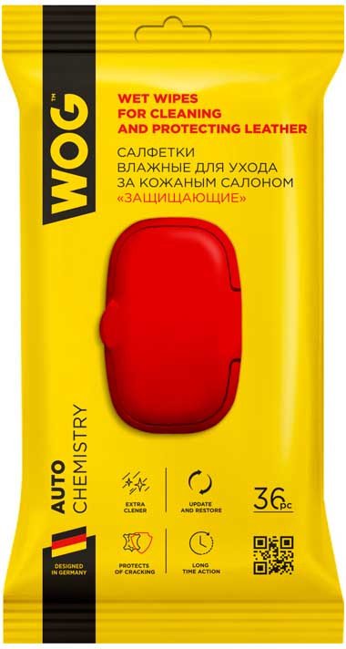 WOG Салфетки влажные для ухода за кожаным салоном 36шт WGC0662