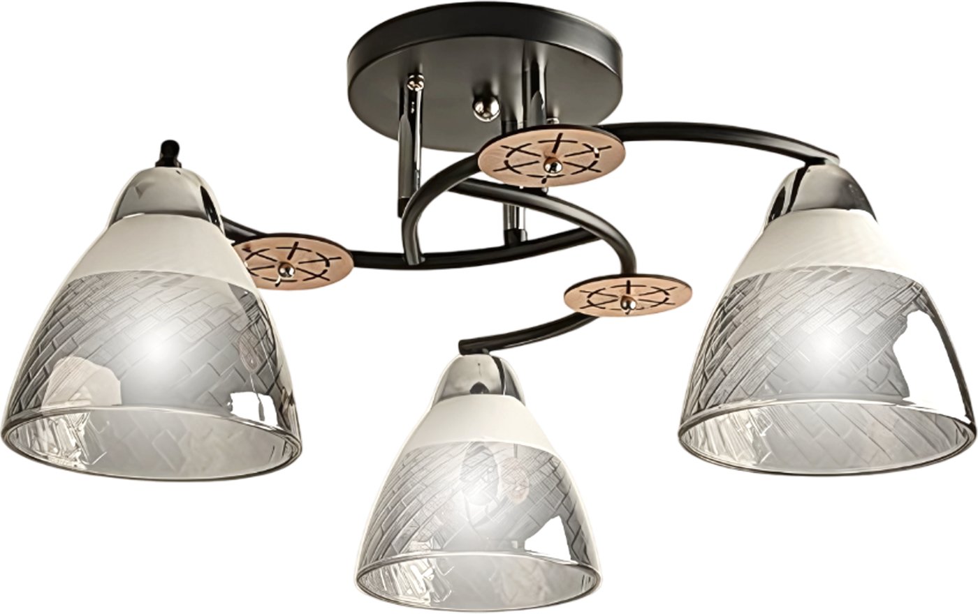 

Припотолочная люстра Aitin Pro НПБ 02-3x60-101 8245/3 (черный/хром)