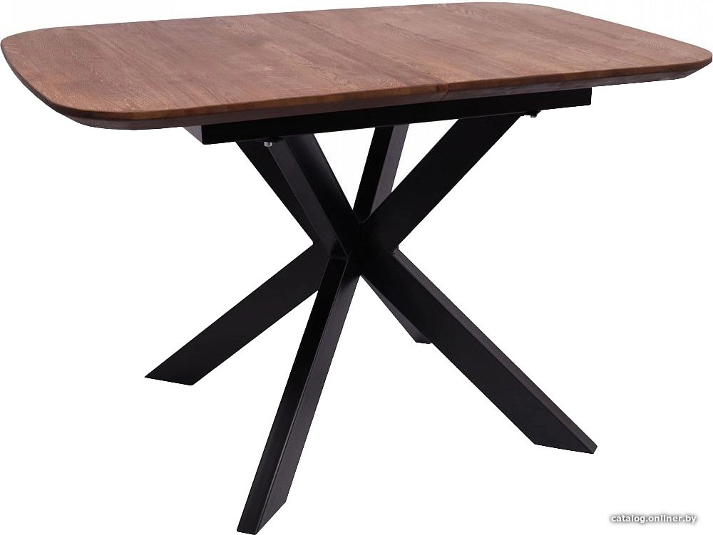 Кухонный стол ОКА Вейв 120-160x80x75 (дуб мореный/черный)