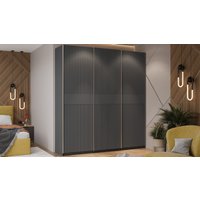 Шкаф-купе Трия Оскар Хилтон Т2 2100 271121 (ручка серебро/серый графит/графит матовый)