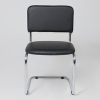 Офисный стул AksHome Славия (искусственная кожа, черный/хром)