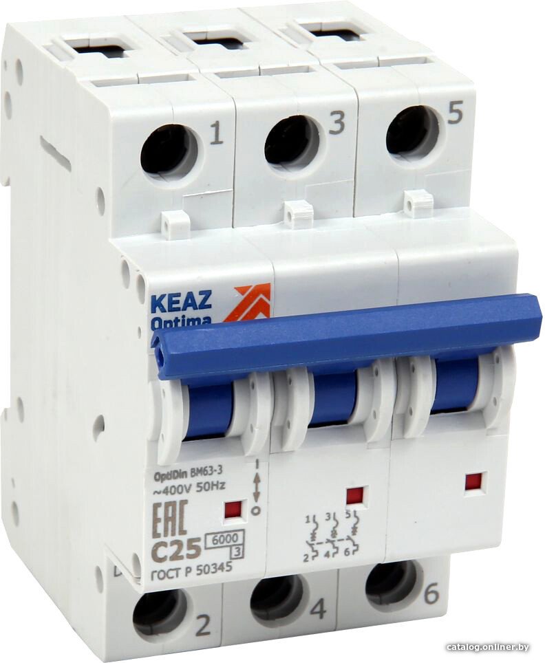 

Выключатель автоматический КЭАЗ 3P C 40А 6кА OptiDin BM63-3C40-УХЛ3 260798