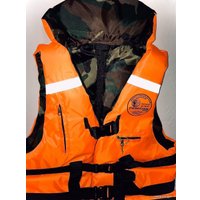 Жилет спасательный Poseidon Fish двухсторонний до 100 кг (оранжевый/камуфляж)