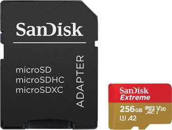 Карта памяти SanDisk Extreme SDSQXA1-256G-GN6MA 256GB (с адаптером)