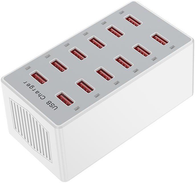 

Сетевое зарядное USBTOP 1012P 559443 (белый)