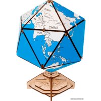 Сборная модель Eco-Wood-Art Глобус-икосаэдр (синий)