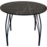 Кухонный стол Arvento Флок круглый D900 (мрамор неро маркина)