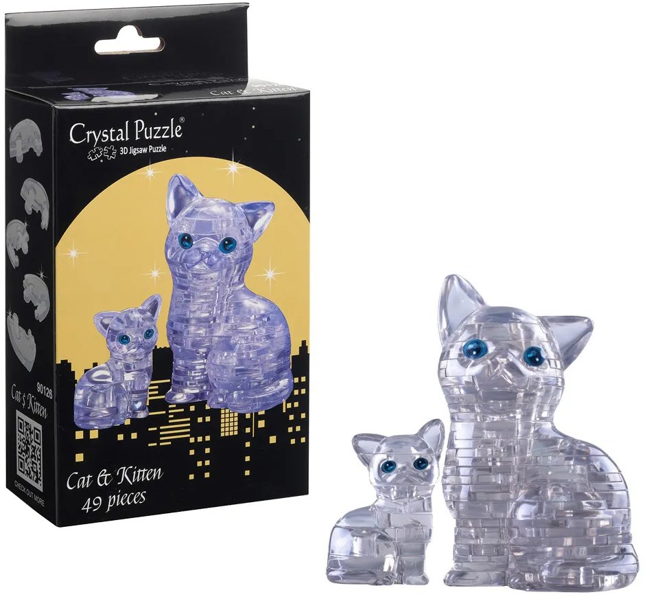 

3Д-пазл Crystal Puzzle Кошка 90126 (серебристый)
