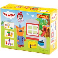 Конструктор Полесье Макси. Три кота. Папа строит домик 67392 (8эл)
