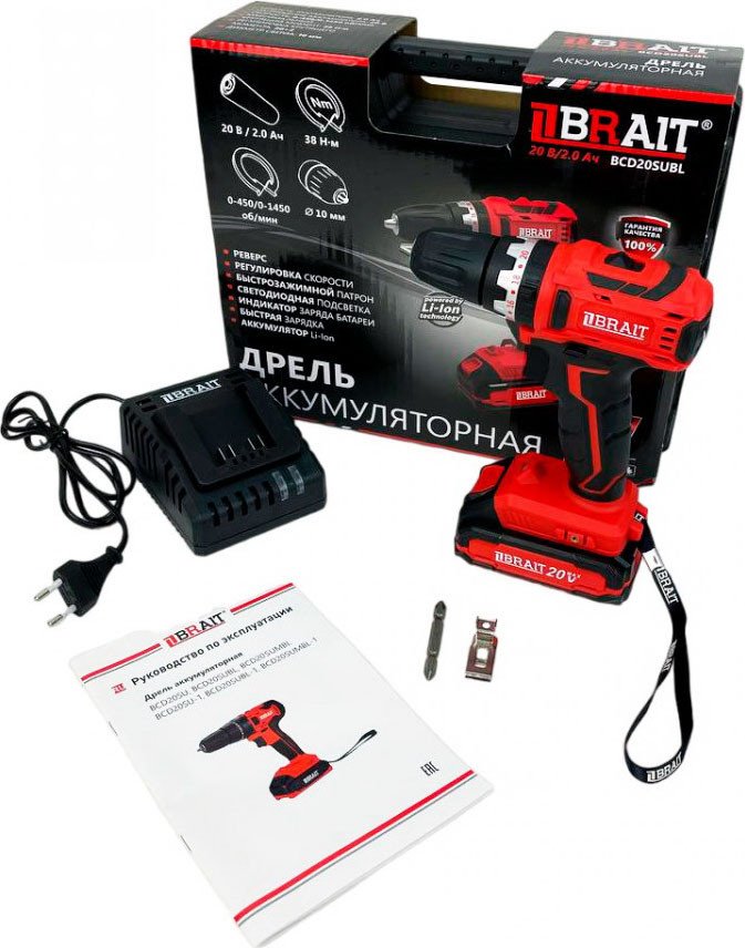

Ударная дрель-шуруповерт Brait BCD20SUBL 21.01.129.070 (с 1-им АКБ, кейс)