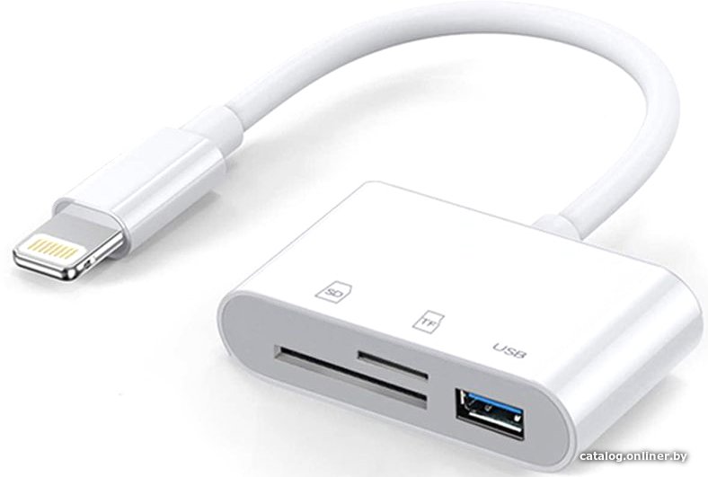 Карт-ридер USBTOP Lightning - USB3.0/TF/SD (белый)