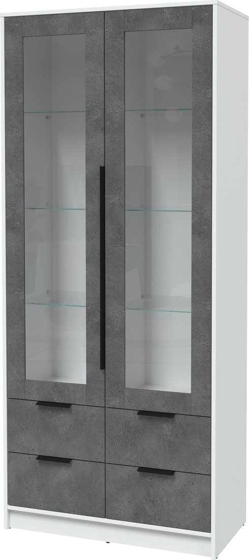 

Шкаф-витрина Интерлиния Концепт КТ-ШВ2 (бетон портленд/белый платинум)